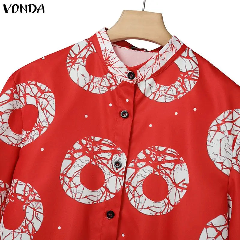 Plus Size Bohemian Print Shirt & Wide Leg Pants Set — Women