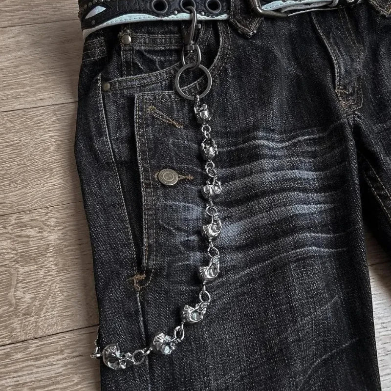 Embroidered Wide Leg Y2K Jeans