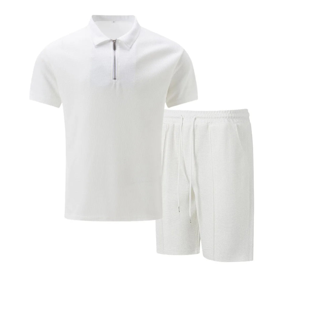 Men's Waffle Two-Piece Suit Shorts Set