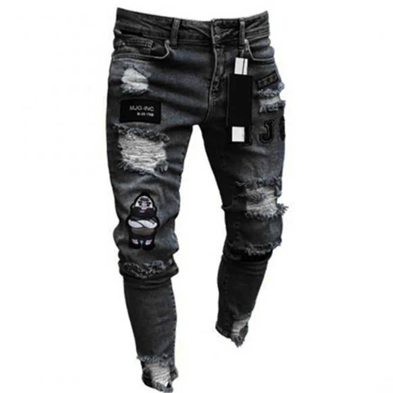 Ripped Skinny Stretch Jeans
