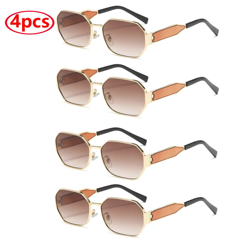 Retro Metal Rectangle Sunglasses