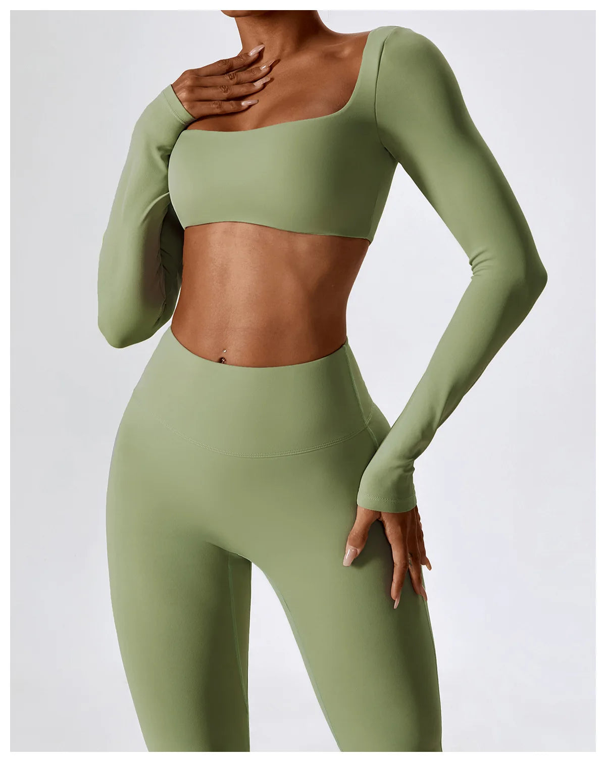 Seamless Yoga Set – Leggings & Crop Top