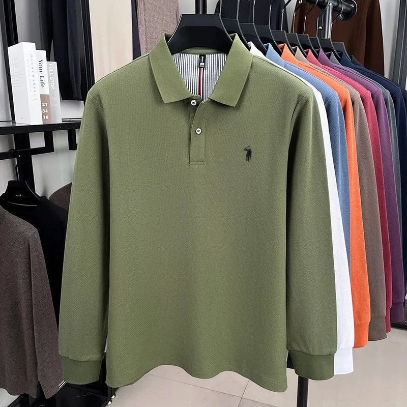Embroidered Pony Long Sleeve Polo