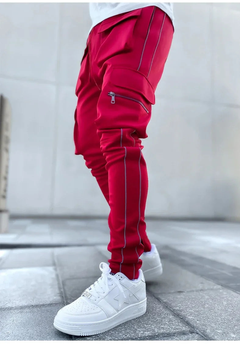 Reflective Multi-Pocket Jogger Pants