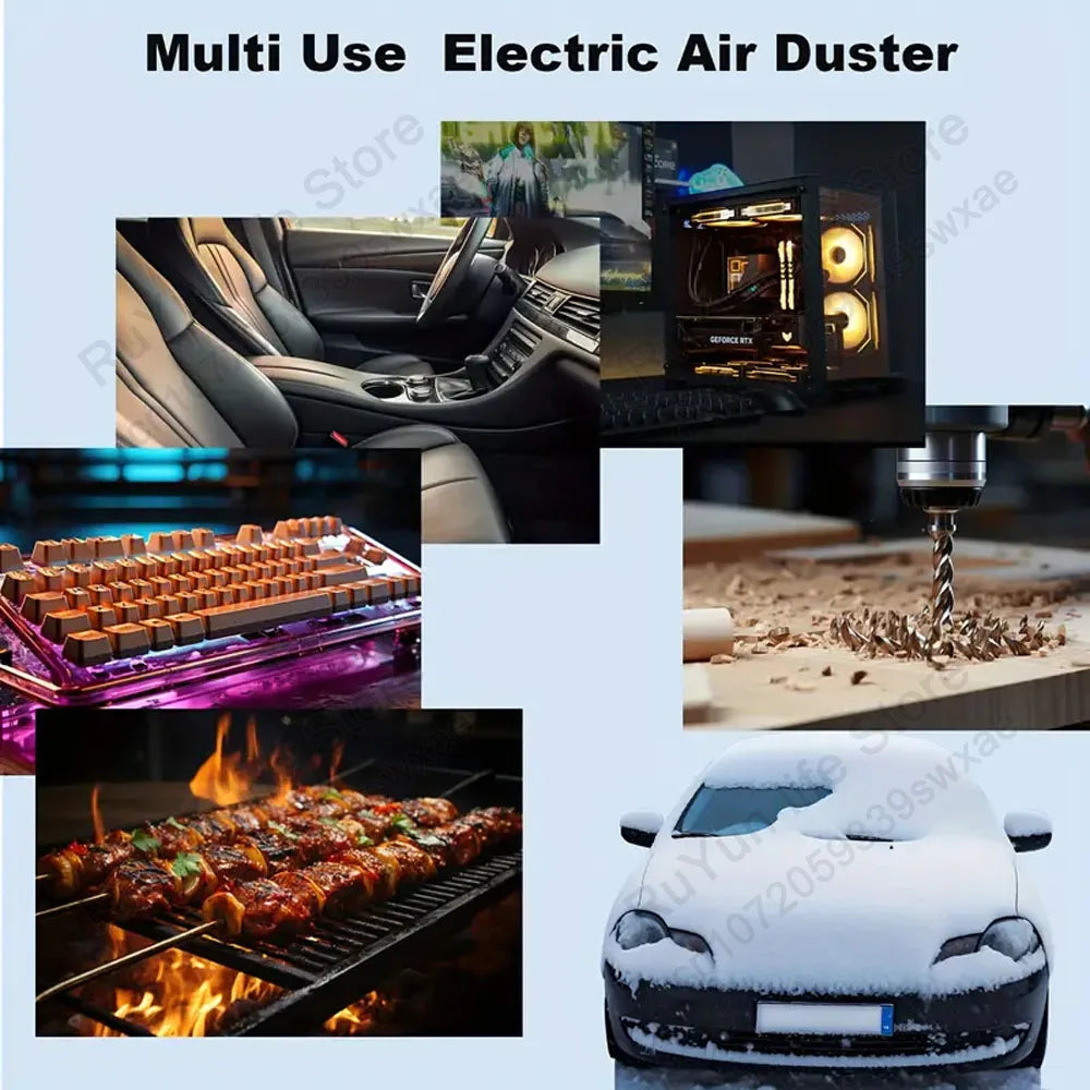 Caer Mini Turbo Jet Fan Electric Air Duster with 1&3 Gear Adjustable Speed 130000RPM 52m/s Car Computer Cleaning Blower Tool Kit