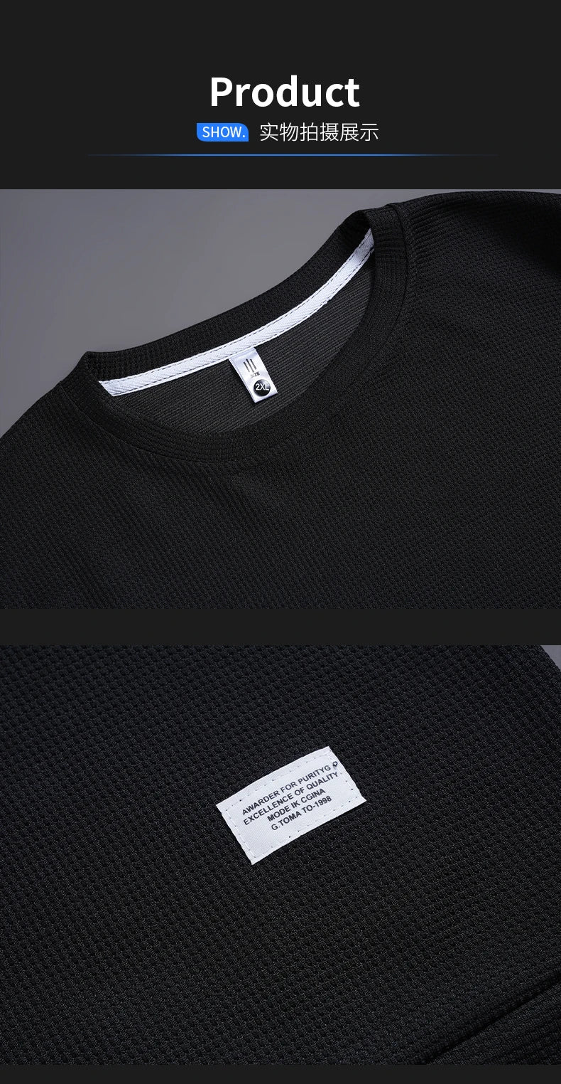 Men's Waffle T-Shirt & Shorts Tracksuit Set
