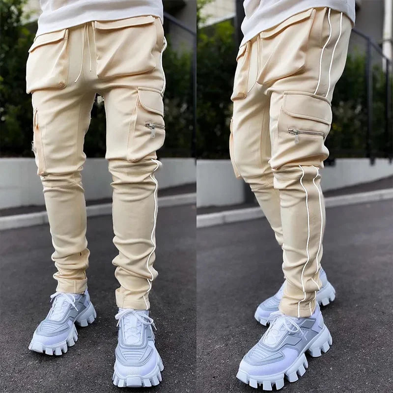 Reflective Multi-Pocket Jogger Pants