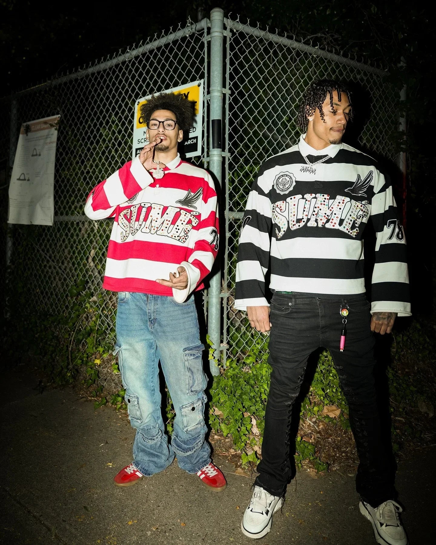 Stripe Splice Oversized Gothic Tee
