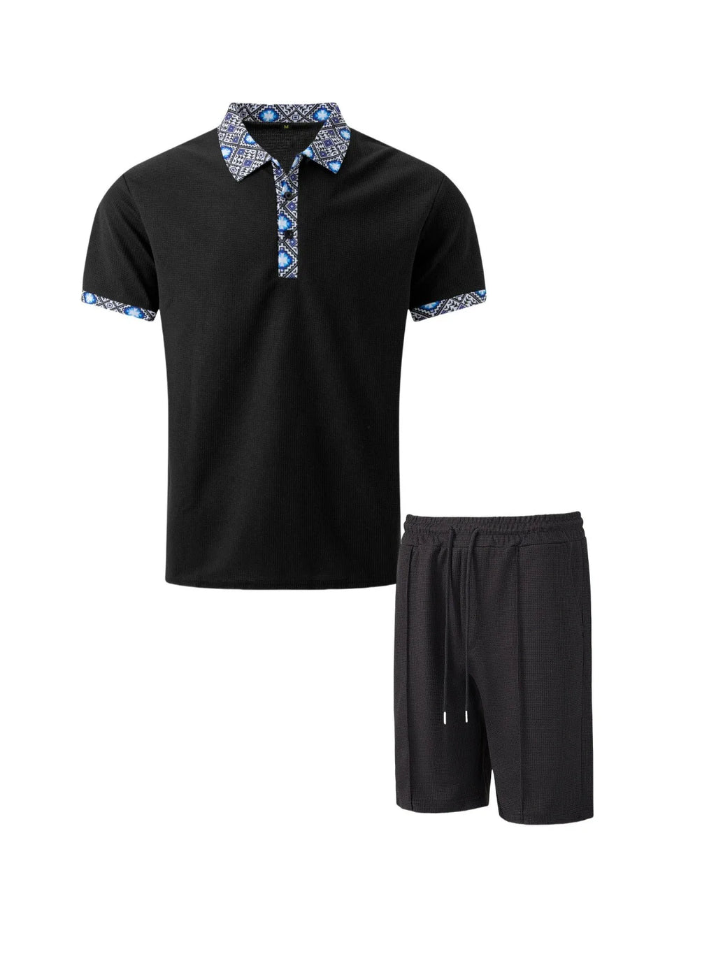 Men's Waffle Two-Piece Suit Shorts Set