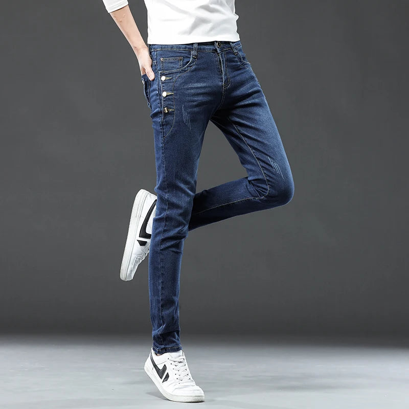 Korean Multi-Button Skinny Jeans