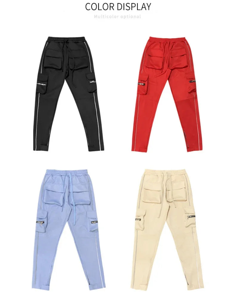 Reflective Multi-Pocket Jogger Pants