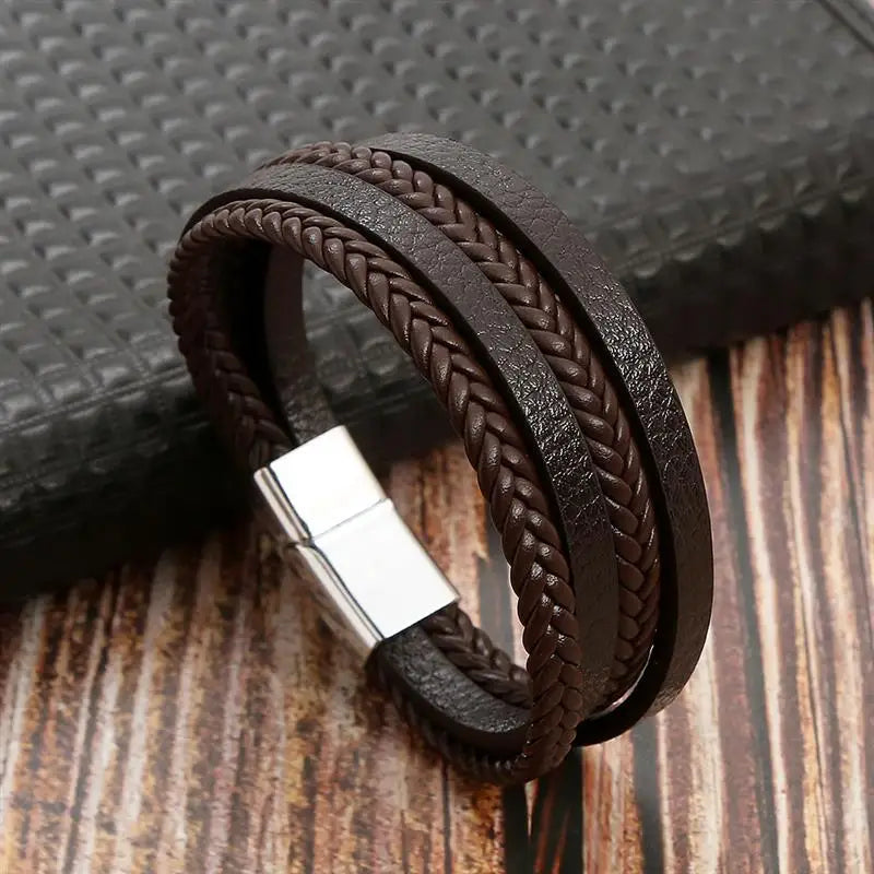 Tiger Stack — Multilayer Tiger Eye Leather Bracelet