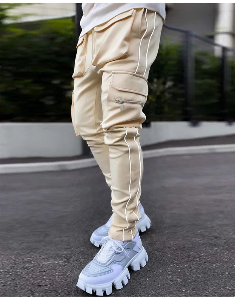 Reflective Multi-Pocket Jogger Pants