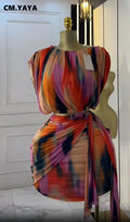 Tie Dye Ruched T-Shirt & Mini Skirt Set