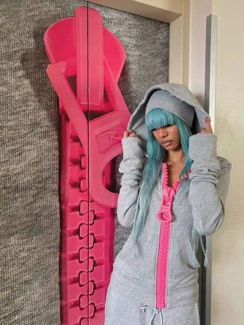 Y2K Harajuku Oversized Zip-Up Hoodie — Women