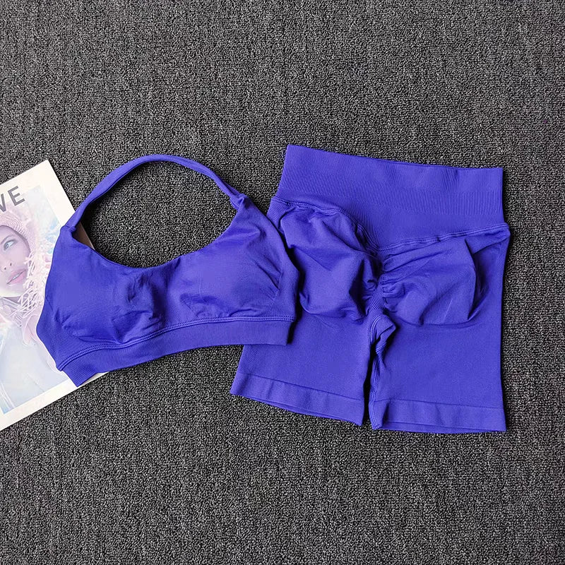 Seamless Yoga Set – Bra & Shorts