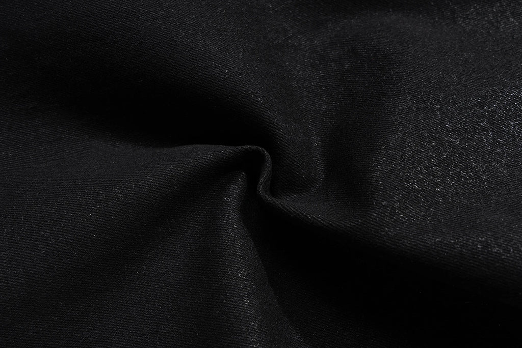 Midnight Flare — Black Wax Leather Stretch Jean