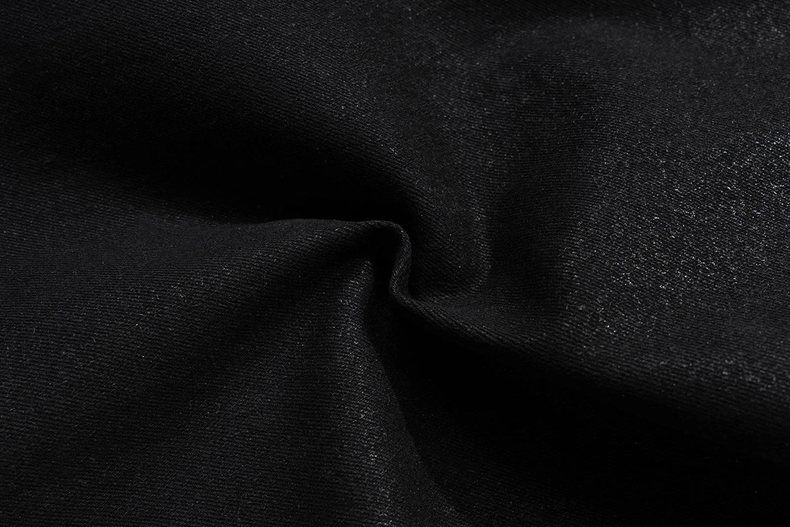 Midnight Flare — Black Wax Leather Stretch Jean