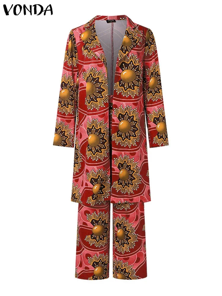 Plus Size Bohemian Print Two-Piece Outfit — Women