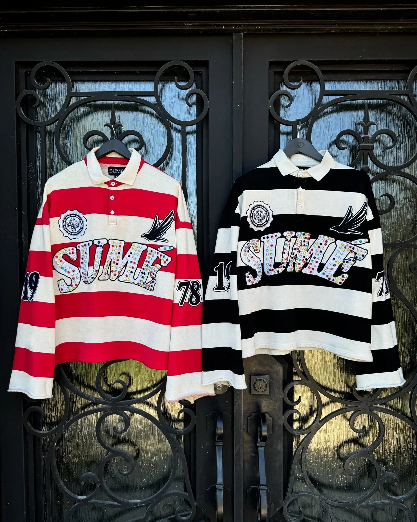 Stripe Splice Oversized Gothic Tee