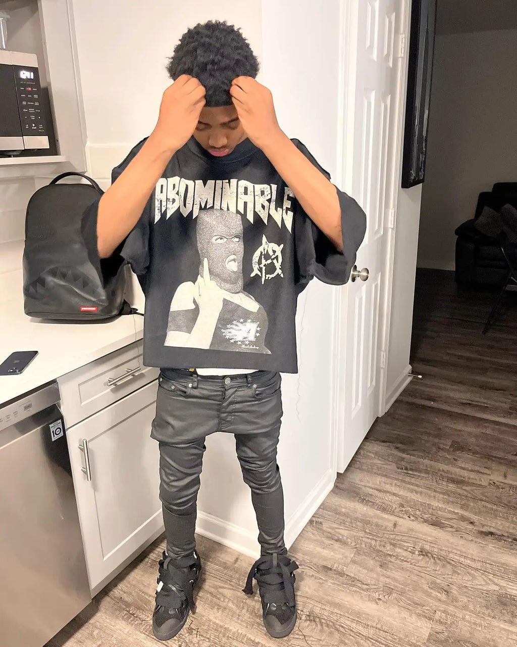 Hip Hop Graphic Print Oversized Tee