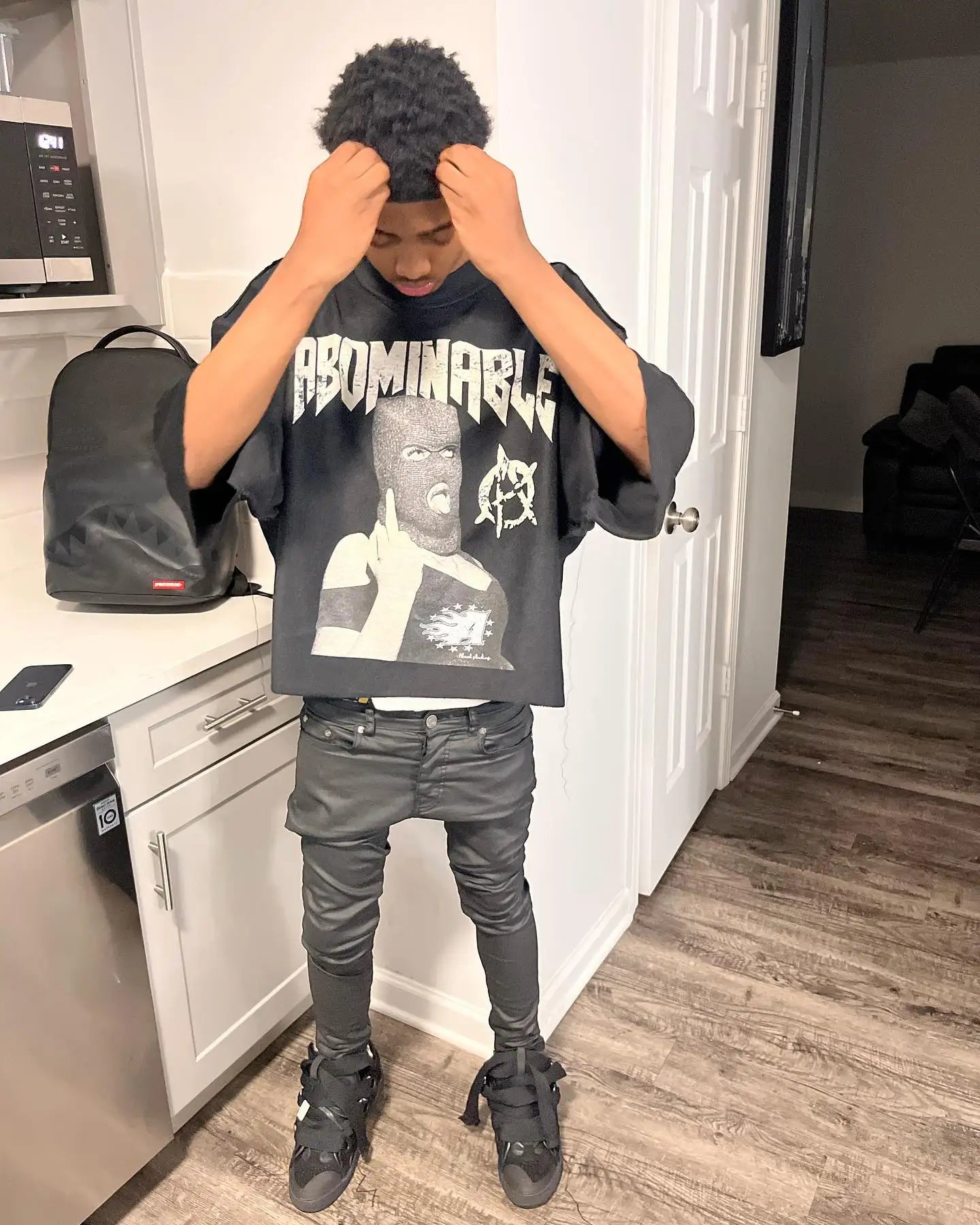 Hip Hop Graphic Print Oversized Tee