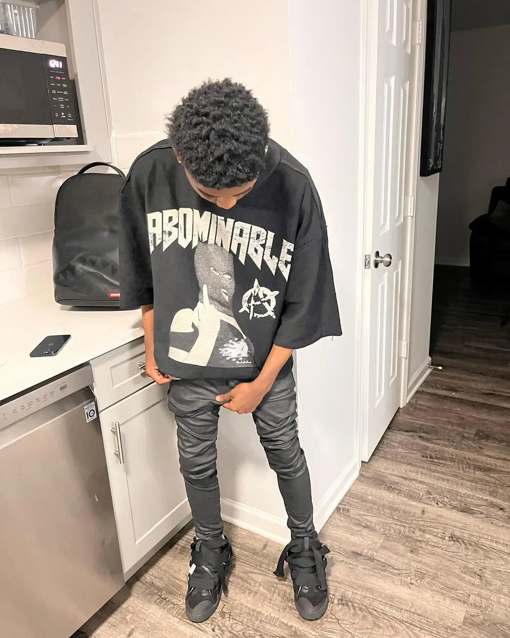 Hip Hop Graphic Print Oversized Tee