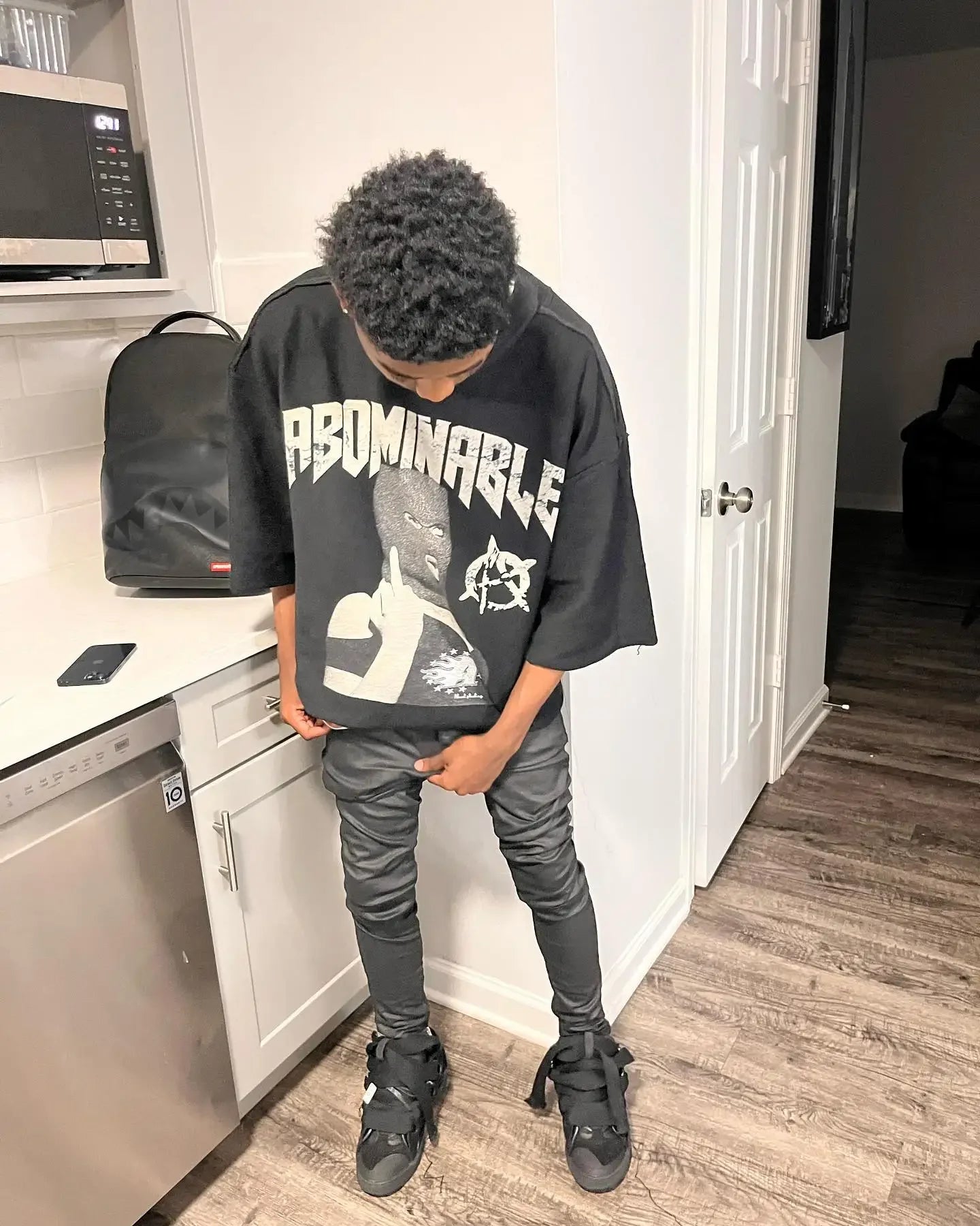 Hip Hop Graphic Print Oversized Tee