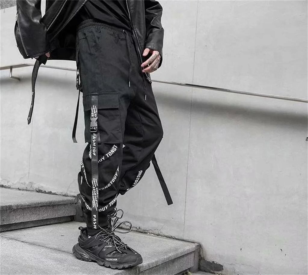 Phantom Cargo — Gothic Ribbon Techwear Pant