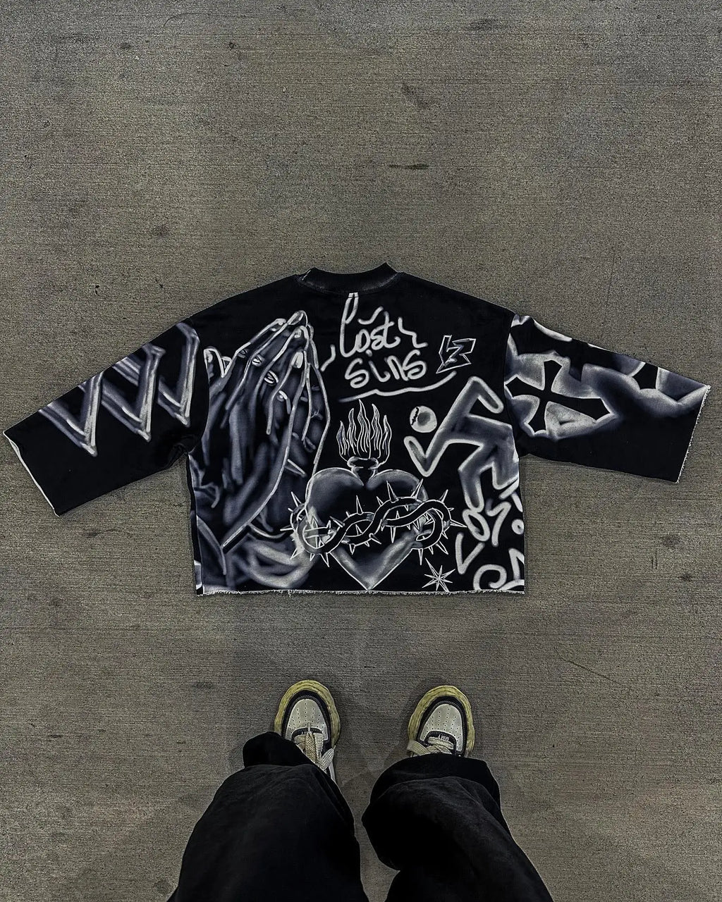 Tie Dye Cross Cropped Graphic Tee