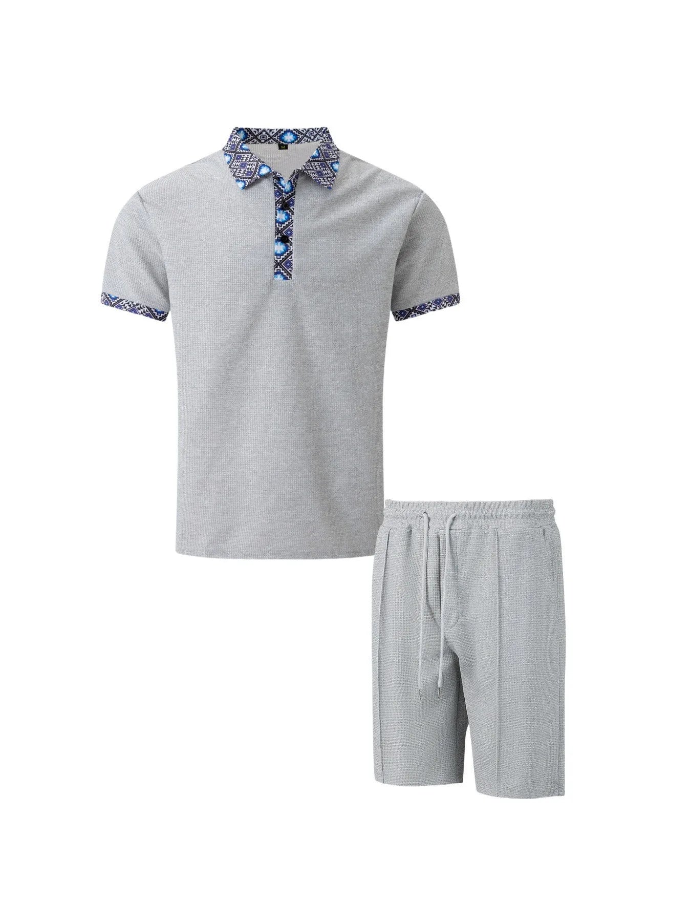Men's Waffle Two-Piece Suit Shorts Set