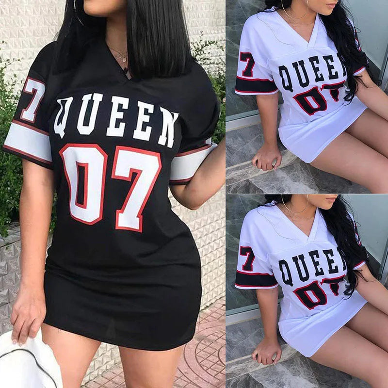 Women's Queen Letters Print Dress