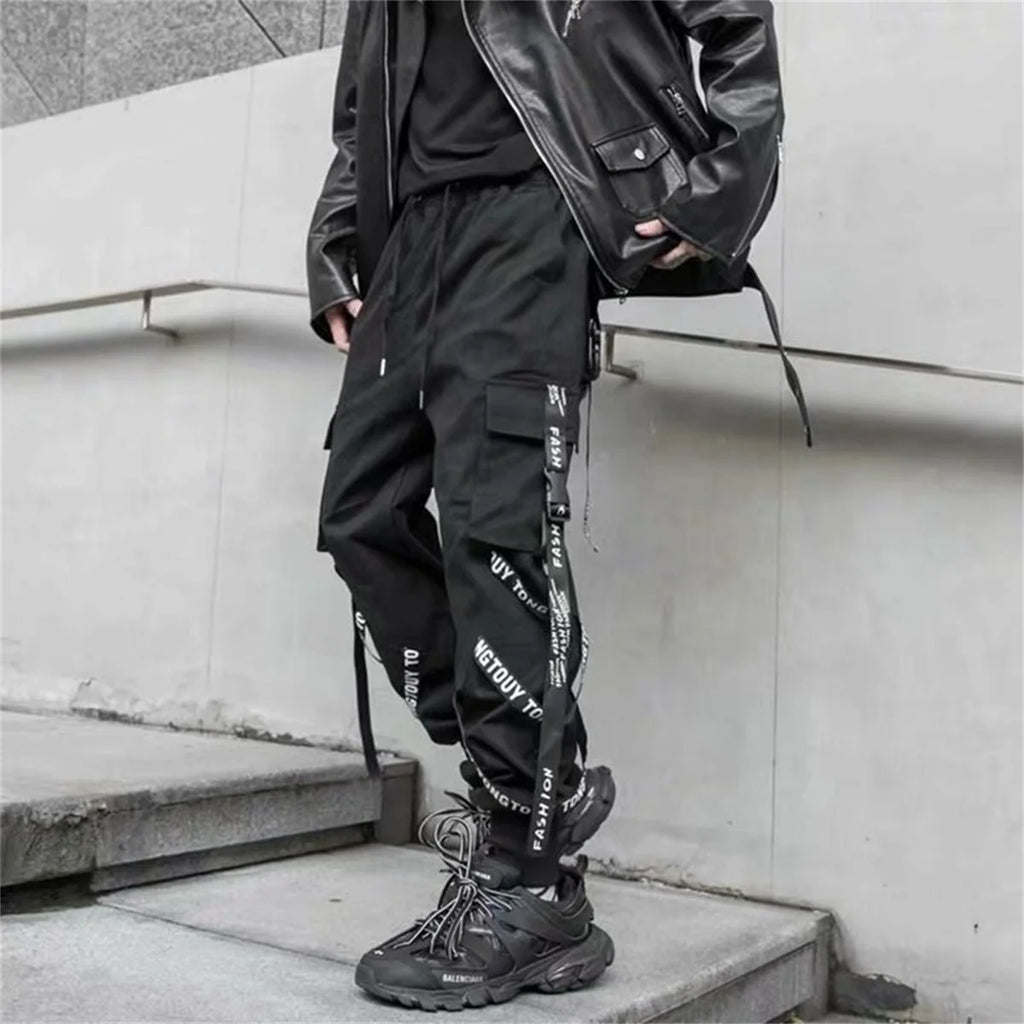 Phantom Cargo — Gothic Ribbon Techwear Pant