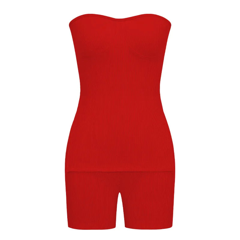 Ribbed Knit Tank & Shorts Two-Piece Set — Women's