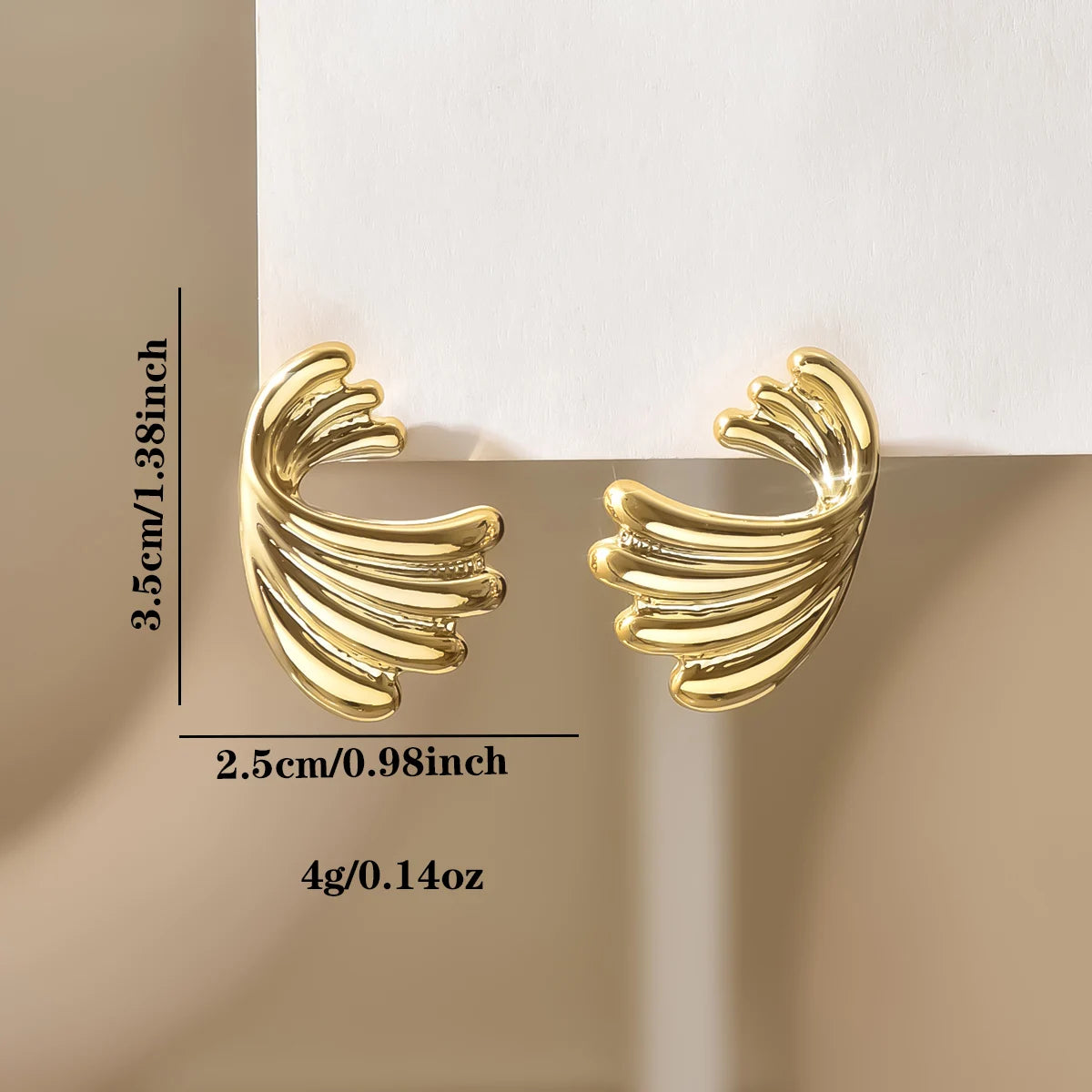 Vintage Gold Flower Stud Earrings