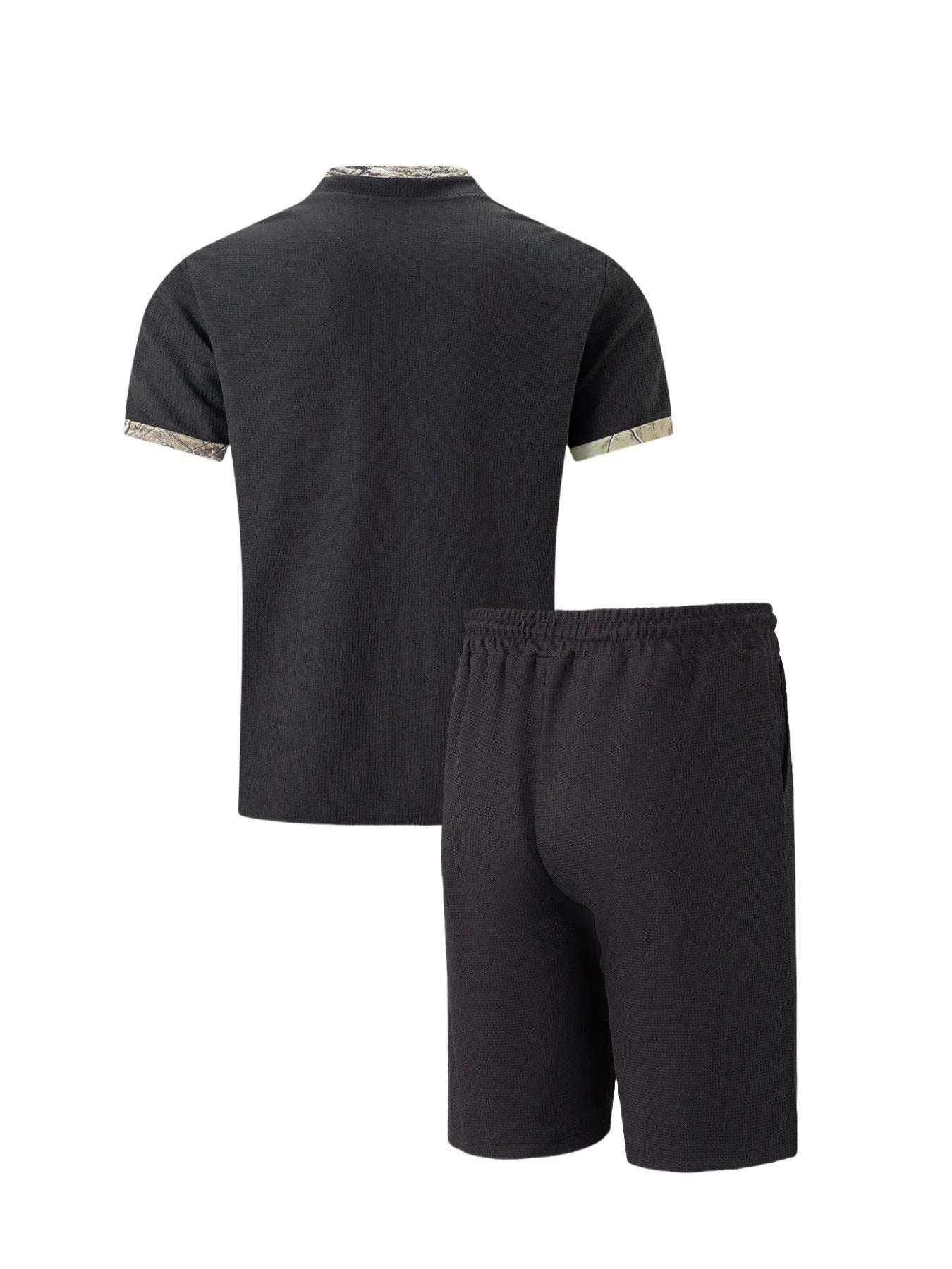 Men's Waffle Two-Piece Suit Shorts Set