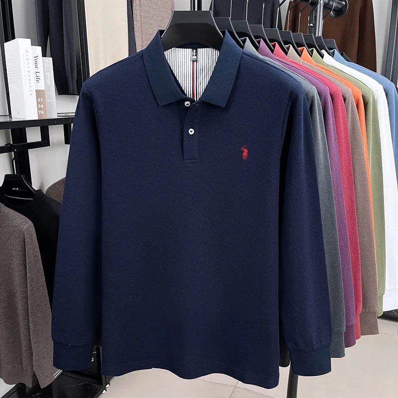 Embroidered Pony Long Sleeve Polo
