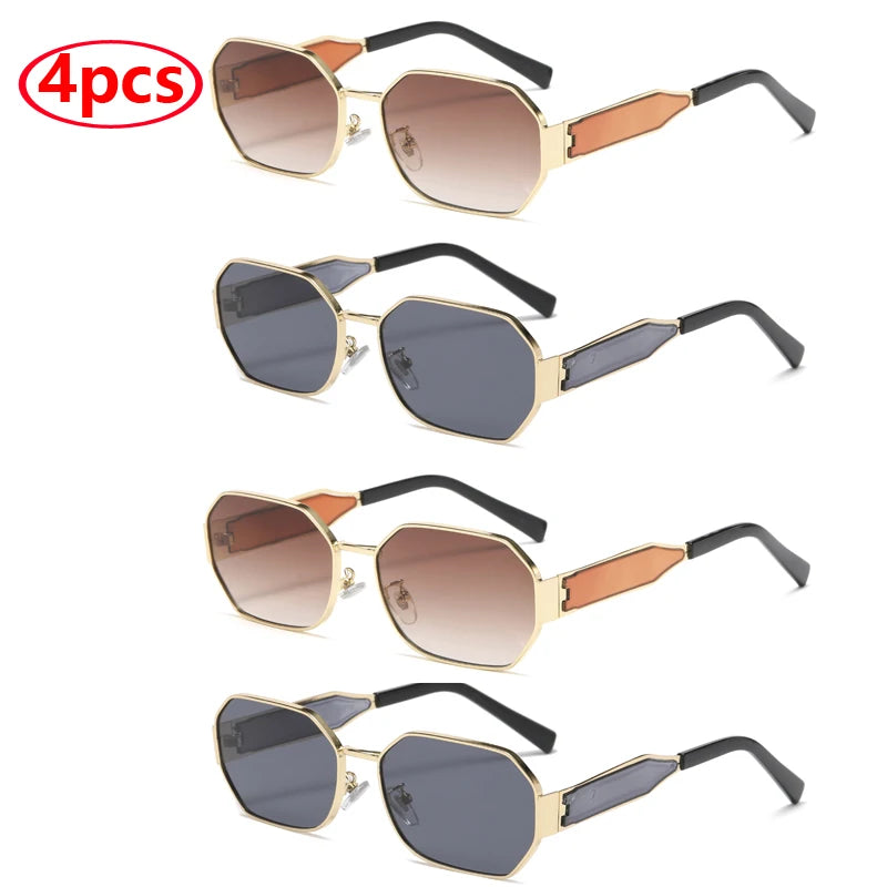 Retro Metal Rectangle Sunglasses