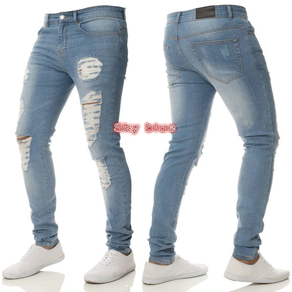 Ripped Skinny Stretch Jeans