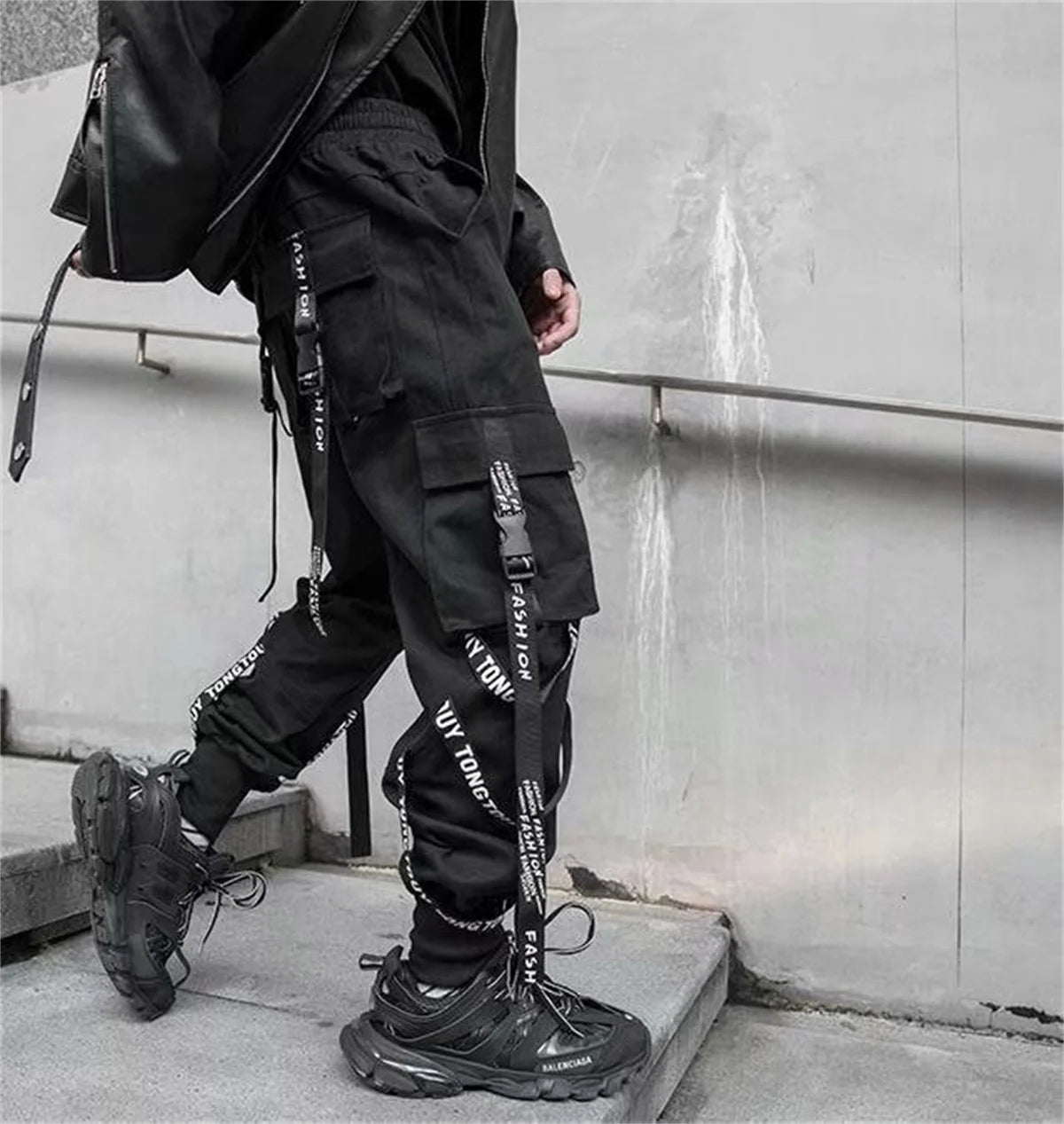 Phantom Cargo — Gothic Ribbon Techwear Pant