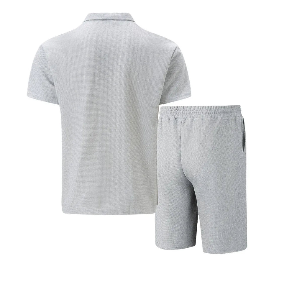 Men's Waffle Two-Piece Suit Shorts Set
