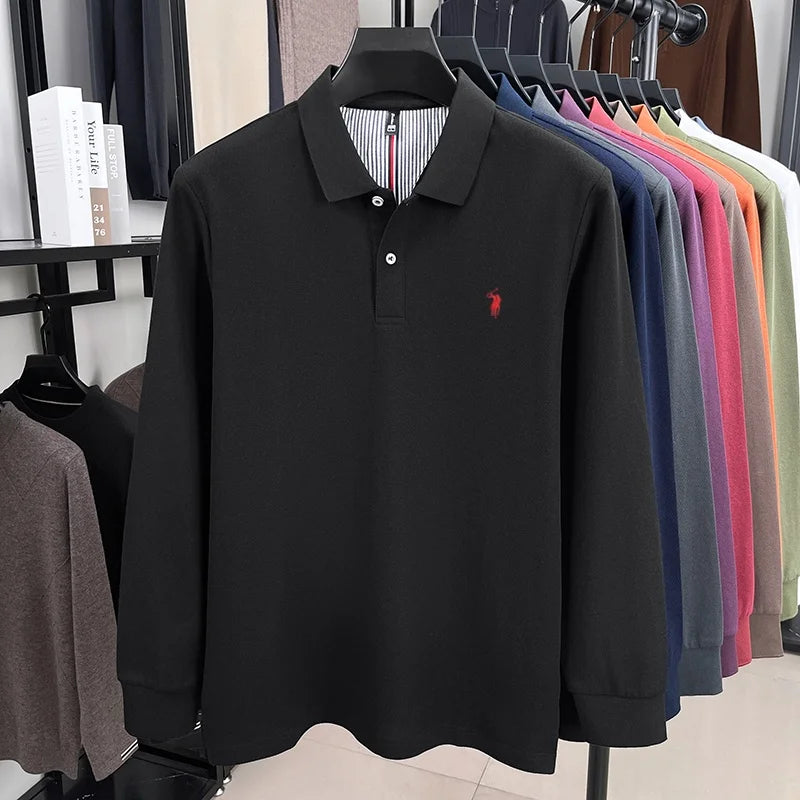 Embroidered Pony Long Sleeve Polo