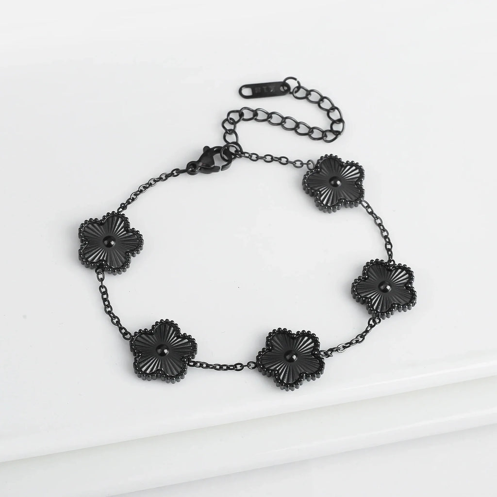 Color jewelry clover stainless steel new plant five-leaf flower bracelet hot jewelry jewelry gifts for women