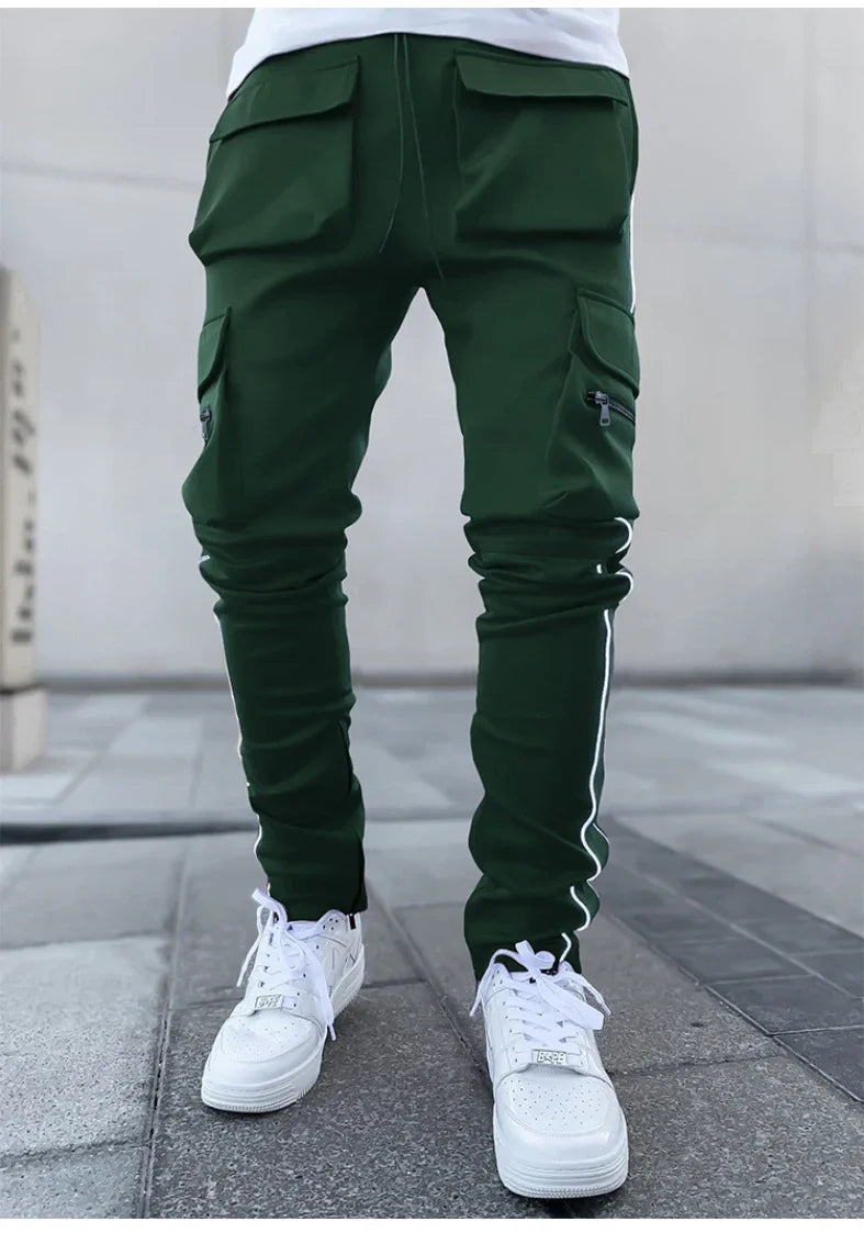 Reflective Multi-Pocket Jogger Pants