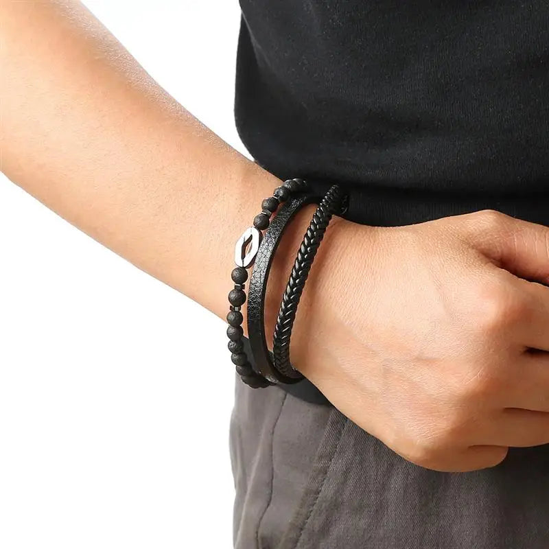 Tiger Stack — Multilayer Tiger Eye Leather Bracelet