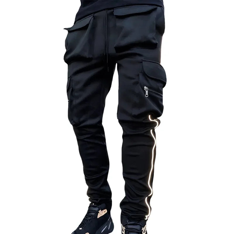 Reflective Multi-Pocket Jogger Pants