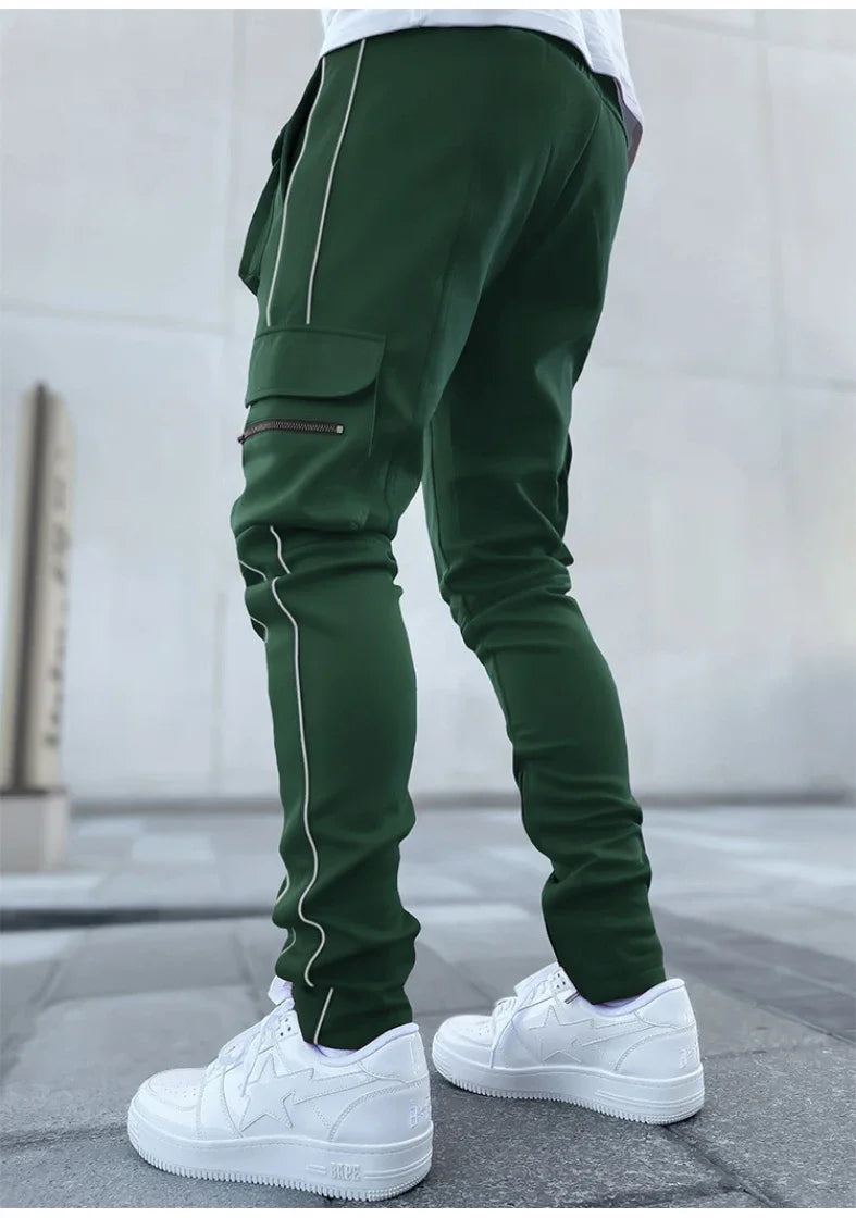 Reflective Multi-Pocket Jogger Pants