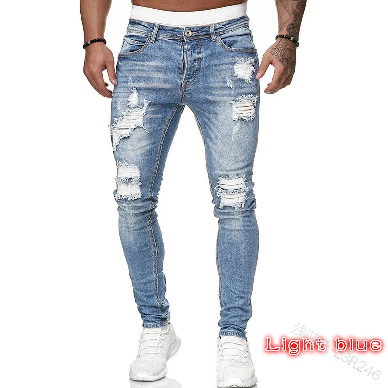 Ripped Skinny Stretch Jeans