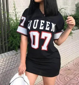 Women's Queen Letters Print Dress