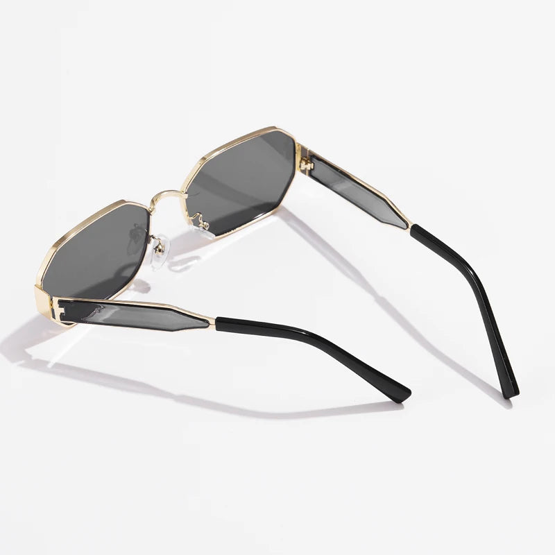 Retro Metal Rectangle Sunglasses
